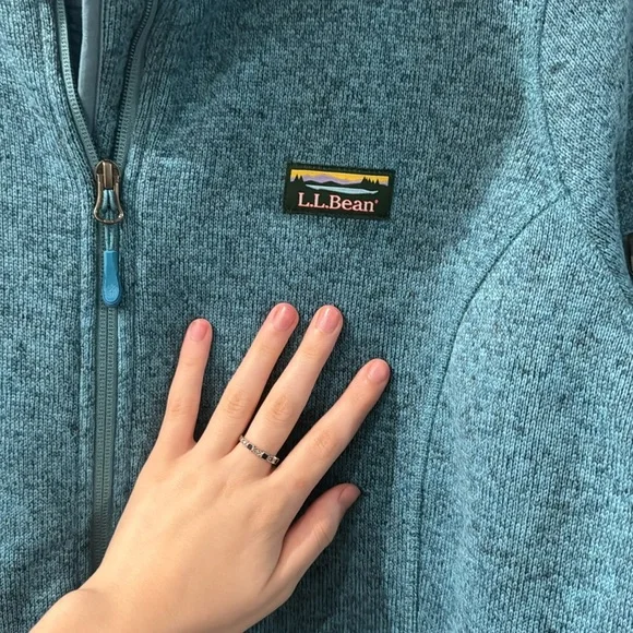 L.L. Bean Teal 1X Plus Full Zip Sweater Fleece - Picture 2 of 6